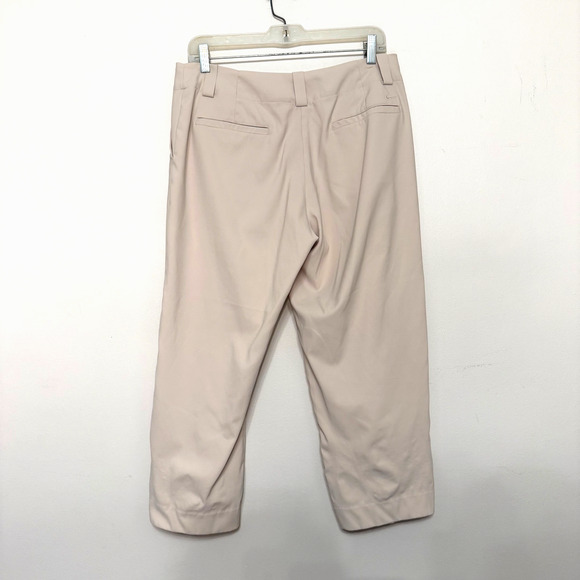 Nike Golf Women’s 8 Khaki Cropped Pants Dri-FIT Flat Front Beige Athletic - Picture 2 of 6